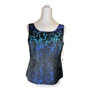 Kasper Floral Jacquard‎ Sleeveless Top Party Cocktail Blouse 10P